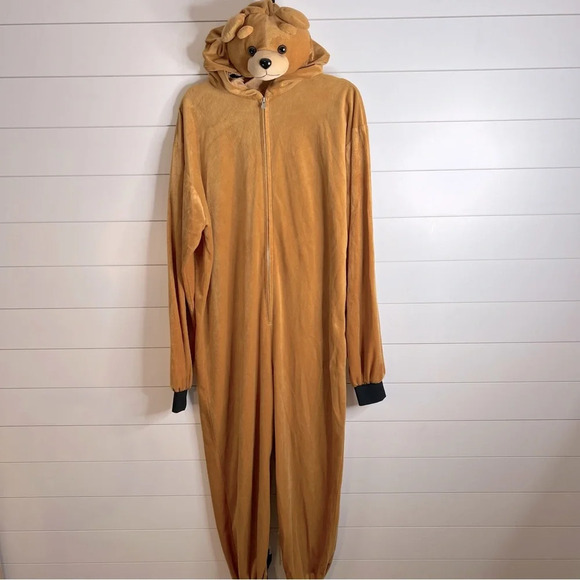 Rubie’s Light Brown Teddy Bear Onesie Pajamas Costume. Size L/XL. - Picture 2 of 16